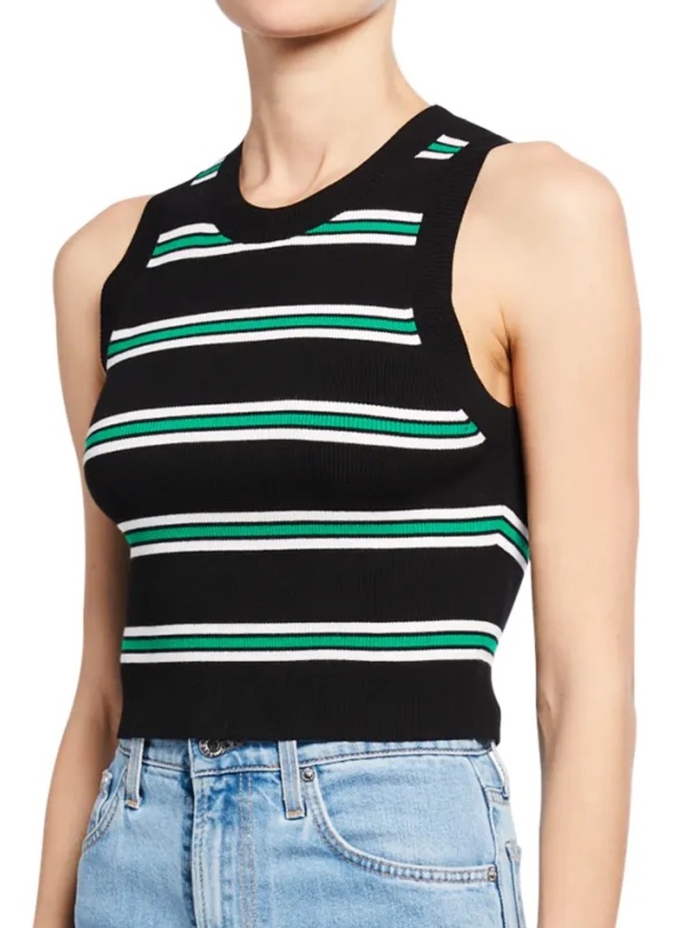 A.L.C. Archer Striped Sleeveless Crop Top